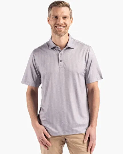 Pike Recycled Shadow Check Print Big & Tall Polo — view 3