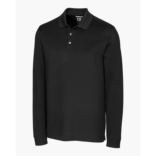 Advantage Recycled Cotton-Blend Pique Long Sleeve Polo, Big & Tall — view 5