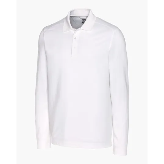 Advantage Recycled Cotton-Blend Pique Long Sleeve Polo, Big & Tall — view 7