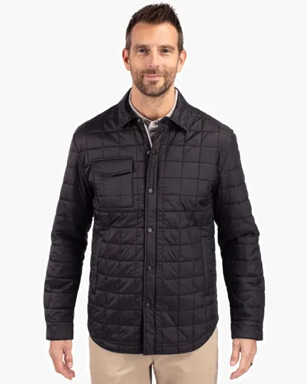 Rainier Recycled Insulated Puffer Big & Tall Full Zip Shirt Jacket — view 2