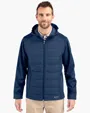 Evoke Recycled Honeycomb Fleece Men's Big & Tall Hybrid Full Zip Jacket — view 3