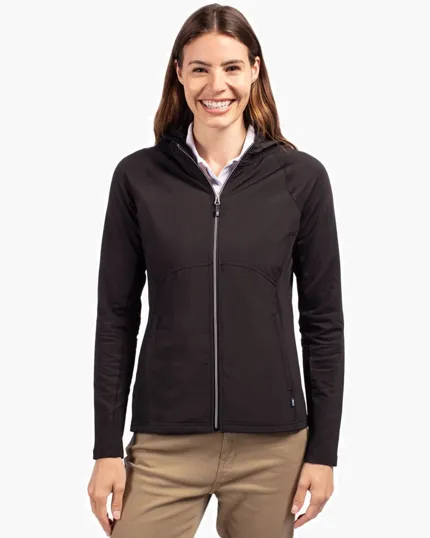 Adapt Recycled Soft Knit Stretch Womens Hybrid Full Zip Jacket