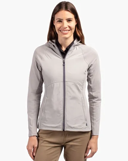 Adapt Recycled Soft Knit Stretch Womens Hybrid Full Zip Jacket — view 3