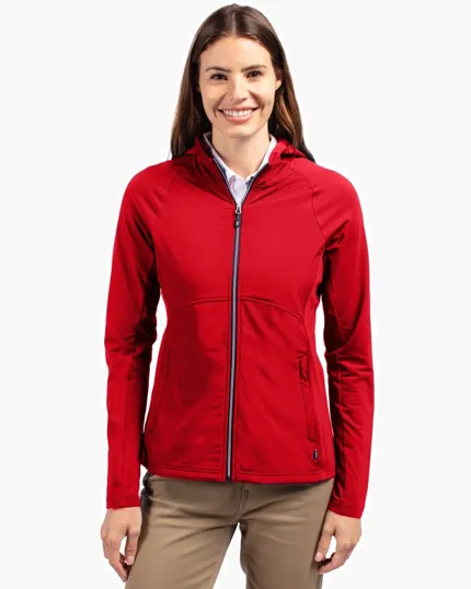 Adapt Recycled Soft Knit Stretch Womens Hybrid Full Zip Jacket — view 4
