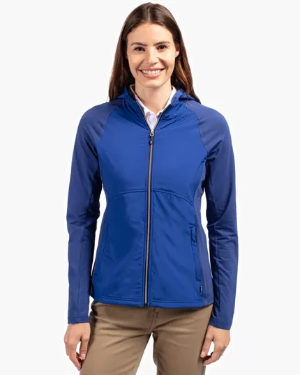 Adapt Recycled Soft Knit Stretch Womens Hybrid Full Zip Jacket — view 5