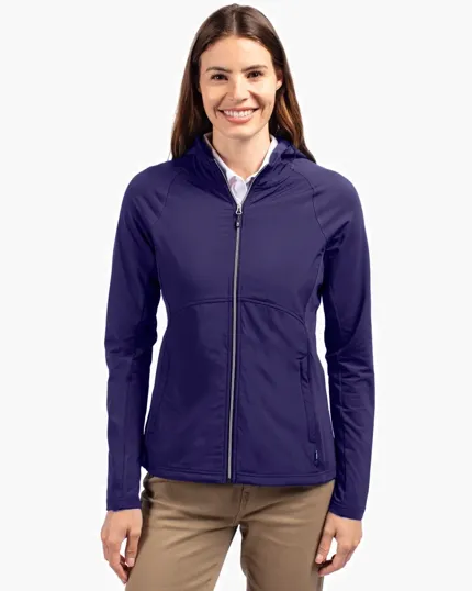 Adapt Recycled Soft Knit Stretch Womens Hybrid Full Zip Jacket — view 6