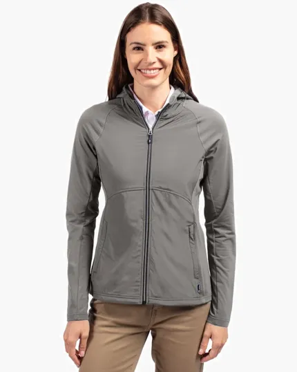 Adapt Recycled Soft Knit Stretch Womens Hybrid Full Zip Jacket — view 25