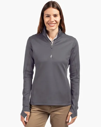 Traverse Recycled Smooth Stretch Women's Quarter Zip Pullover — view 2