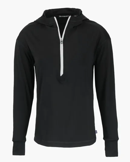 Daybreak Recycled Womens Half Zip Hooded Pullover — view 2