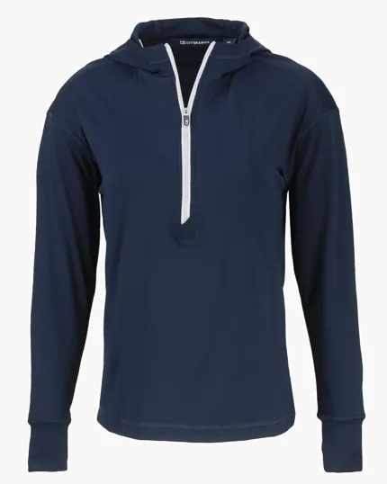 Daybreak Recycled Womens Half Zip Hooded Pullover — view 5