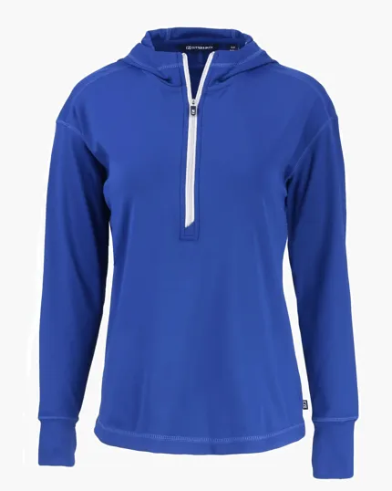 Daybreak Recycled Womens Half Zip Hooded Pullover — view 7