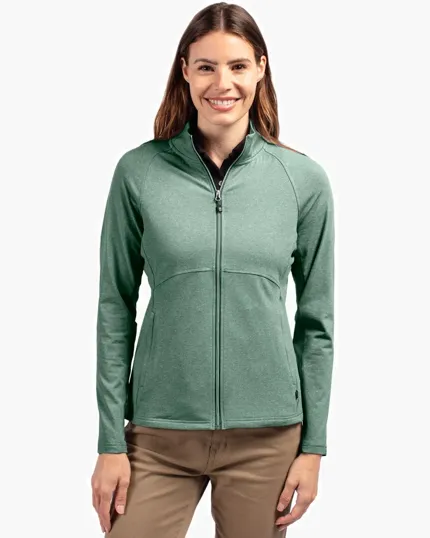 Adapt Recycled Soft Knit Stretch Women's Heathered Full Zip Jacket — view 7