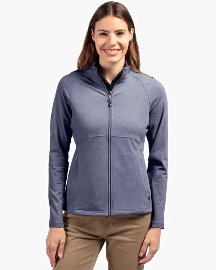 Adapt Recycled Soft Knit Stretch Women's Heathered Full Zip Jacket — view 8