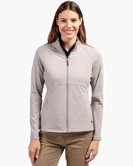 Adapt Recycled Soft Knit Stretch Women's Heathered Full Zip Jacket — view 10