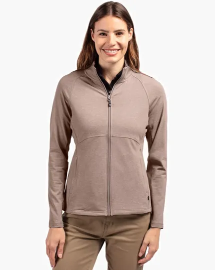 Adapt Recycled Soft Knit Stretch Women's Heathered Full Zip Jacket — view 31