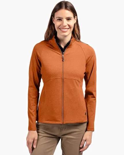 Adapt Recycled Soft Knit Stretch Women's Heathered Full Zip Jacket — view 32