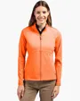 Adapt Recycled Soft Knit Stretch Women's Heathered Full Zip Jacket — view 3