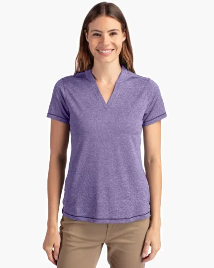 Forge Recycled Four-Way Stretch Heathered Women's Blade Top — view 3