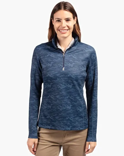 Women's Recycled Camo Quarter Zip Pullover — view 3