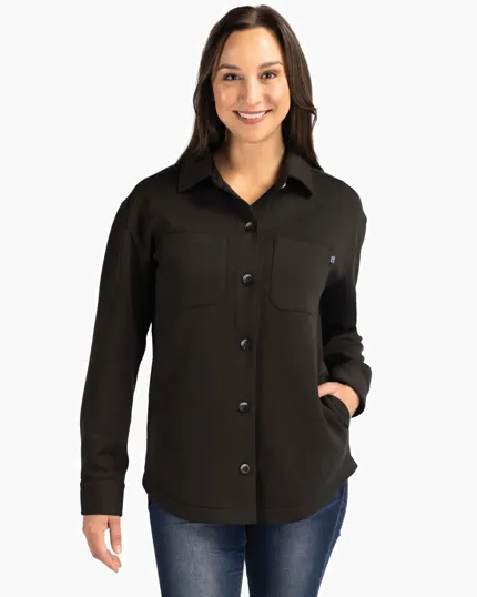 Roam Recycled Buttery-Soft Knit Womens Button Down Shirt Jacket