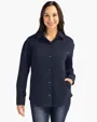 Roam Recycled Buttery-Soft Knit Womens Button Down Shirt Jacket — view 2