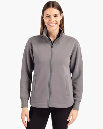 Roam Recycled Buttery-Soft Knit Womens Full Zip Jacket — view 2