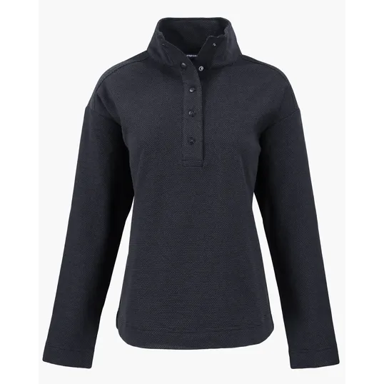 Hunts Point Recycled Fleece Women's Hybrid Snap Placket Pullover — view 5