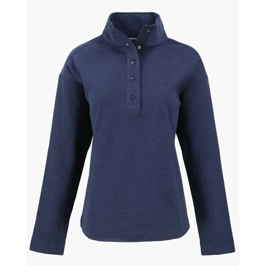 Hunts Point Recycled Fleece Women's Hybrid Snap Placket Pullover — view 6
