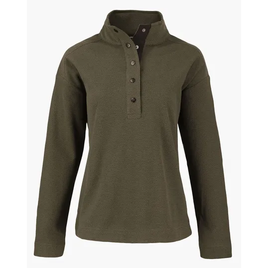 Hunts Point Recycled Fleece Women's Hybrid Snap Placket Pullover — view 7