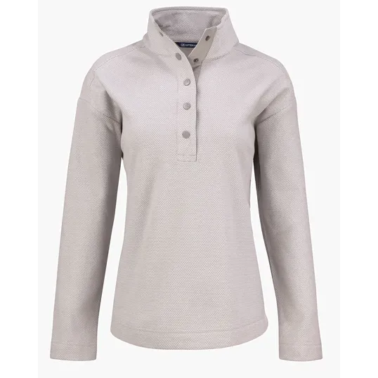 Hunts Point Recycled Fleece Women's Hybrid Snap Placket Pullover — view 8