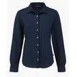 Women's Long Sleeve Recycled Cotton-Blend Pique Button Down Shirt — view 2