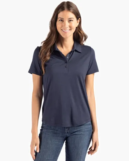 Coastline Recycled Double Peached Womens Polo — view 3