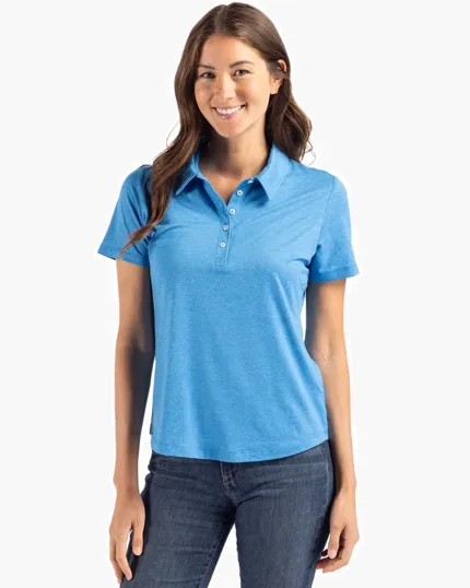 Coastline Recycled Double Peached Womens Polo — view 9