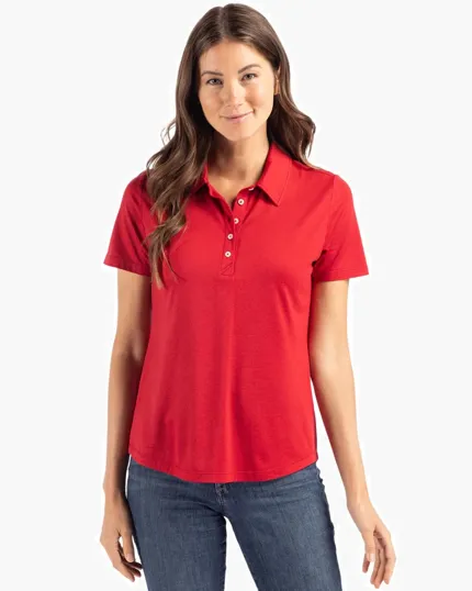 Coastline Recycled Double Peached Womens Polo — view 11
