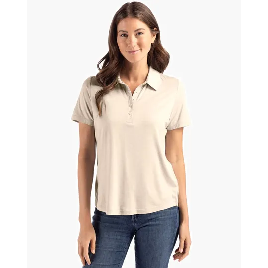 Coastline Recycled Double Peached Womens Polo — view 39