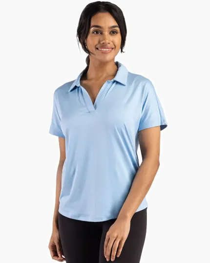 Coastline Recycled Double Peached Women's Dolman Polo — view 2
