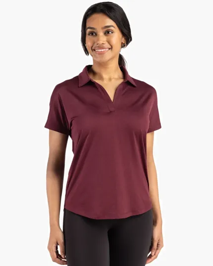 Coastline Recycled Double Peached Women's Dolman Polo — view 4