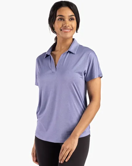 Coastline Recycled Double Peached Women's Dolman Polo — view 5