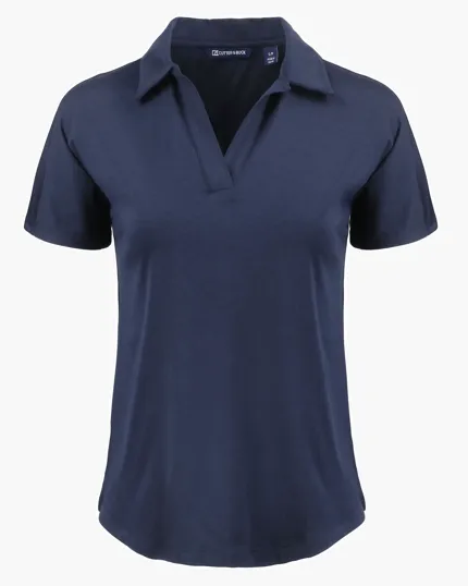 Coastline Recycled Double Peached Women's Dolman Polo — view 12