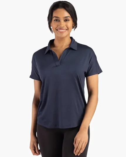 Coastline Recycled Double Peached Women's Dolman Polo — view 6