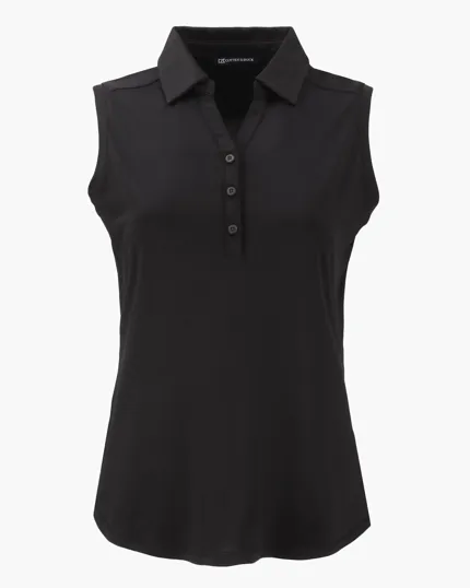 Forge Recycled Four-Way Stretch Womens Sleeveless Polo — view 5