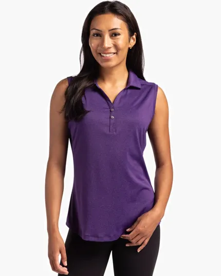 Forge Recycled Four-Way Stretch Womens Sleeveless Polo — view 2