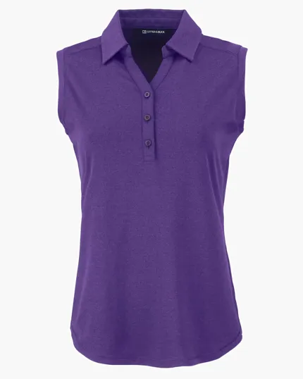 Forge Recycled Four-Way Stretch Womens Sleeveless Polo — view 9