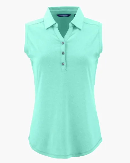 Forge Recycled Four-Way Stretch Womens Sleeveless Polo — view 10