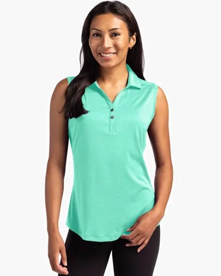 Forge Recycled Four-Way Stretch Womens Sleeveless Polo — view 3