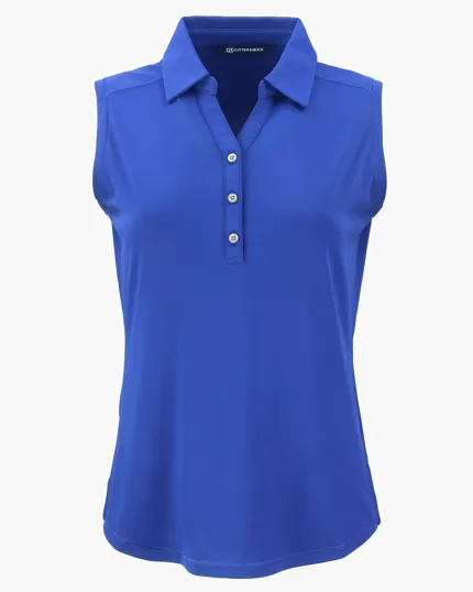 Forge Recycled Four-Way Stretch Womens Sleeveless Polo — view 12