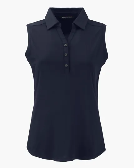 Forge Recycled Four-Way Stretch Womens Sleeveless Polo — view 14