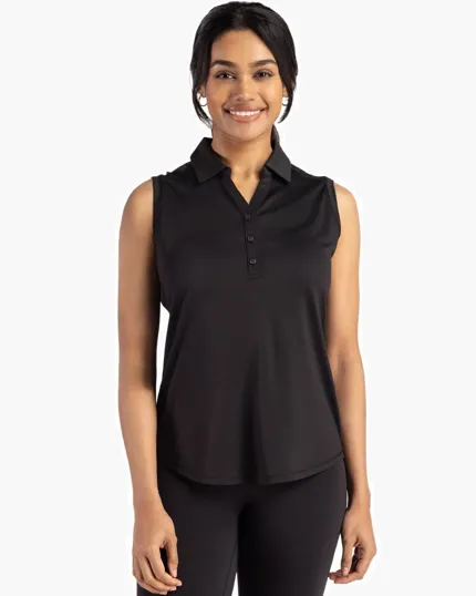 Forge Recycled Four-Way Stretch Womens Sleeveless Polo — view 25