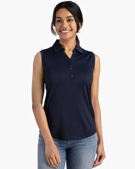 Forge Recycled Four-Way Stretch Womens Sleeveless Polo — view 28