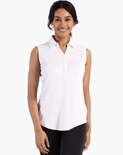 Forge Recycled Four-Way Stretch Womens Sleeveless Polo — view 30